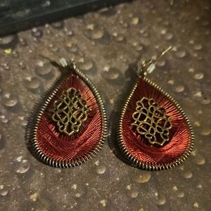 Elegant Burgundy Pierced Earrings